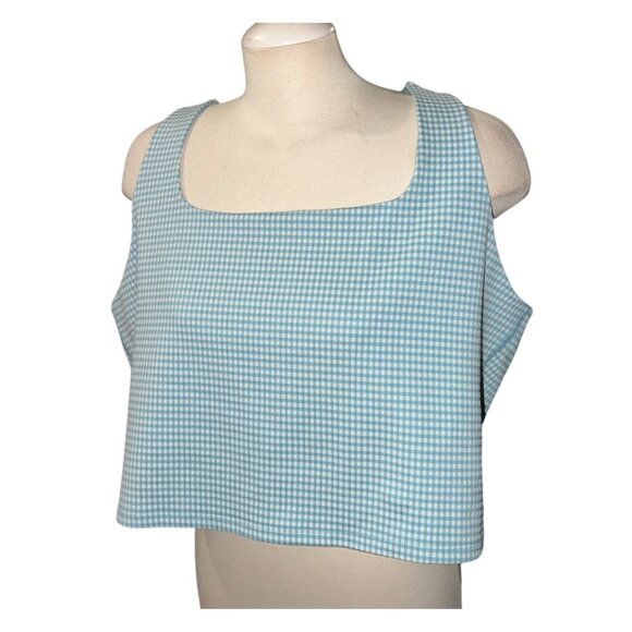 Nike Womens Dri-Fit Blue Gingham Tank Top 3XL Lightweight & Breathable - Picture 4 of 7